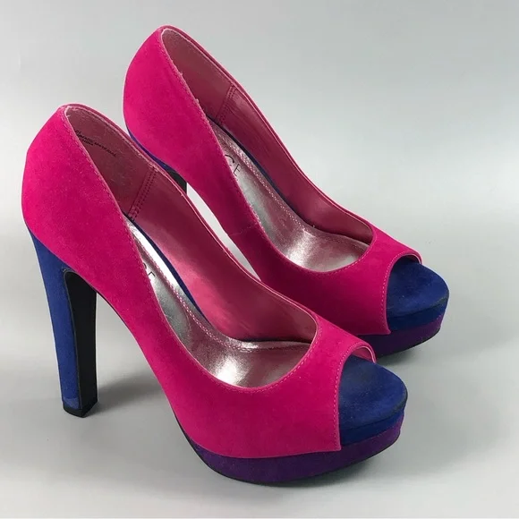 Rouge Helium Lust-2 Women’s Peep Toe Heels Size 8 - Picture 3 of 12
